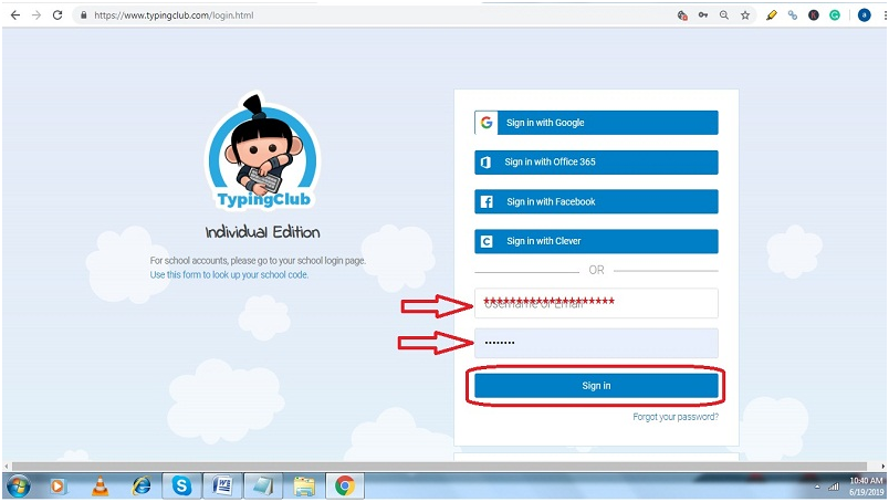 typing club typingclub login