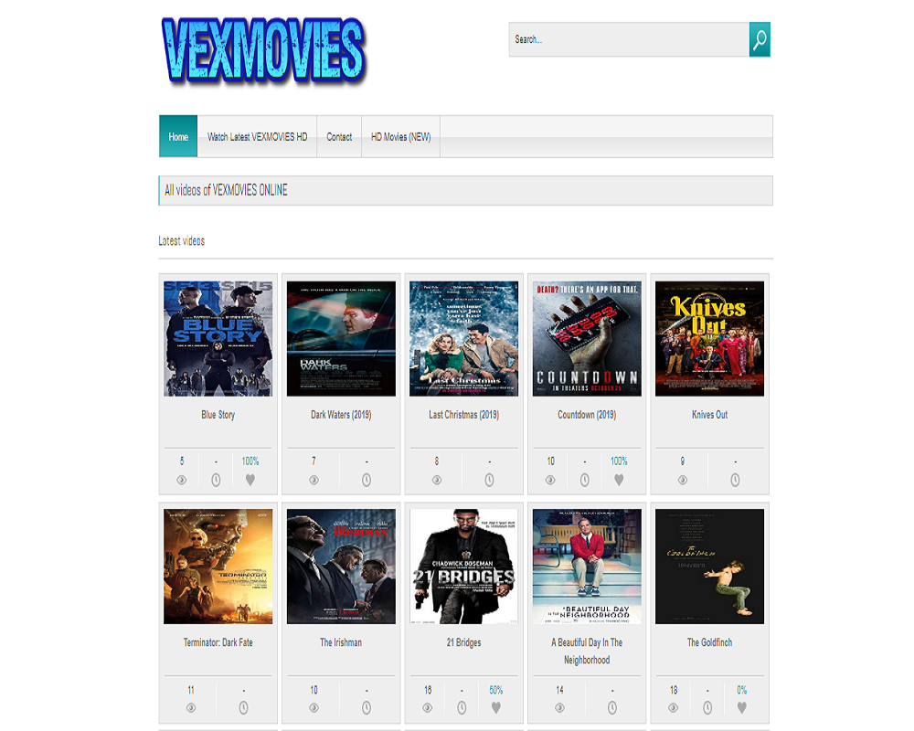 new vex movies site
